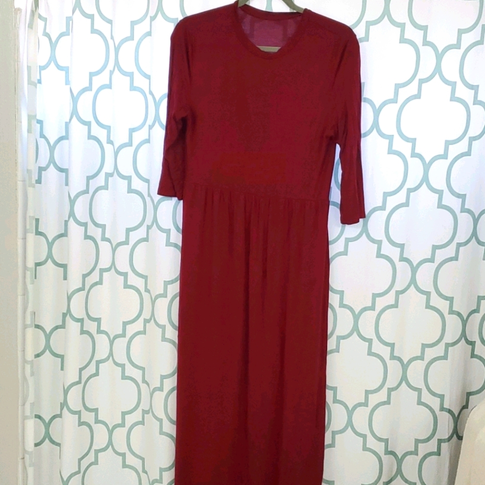 Red maxi dress